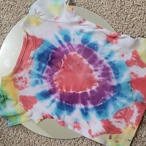 Child's 18-month tie dye heart t-shirt hand dyed